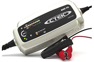 CTEK MXS 10 Chargeur de batterie entirement automatique (Charge, maintient et reconditionne les batteries auto, roulotte, camping-car) 12V, 10 Amp ? prise EU