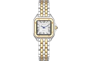 AOOSU Watches Women, Square Watches with Vintage Bracelet, Rectangular Case Roman Dial Digital Quartz Womens Watch Ladies Casual Dress Watch for Women Girls