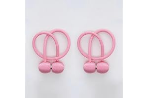 A.Monamour Lote de 2 Piezas Cuerdas Magnéticas para Cortinas con Imanes Potentes Sujetadores Cordones de Sujeción Sujeta Cortinas Alzapaños Decorativos Abrazaderas de Cortina Hebillas - Rosa