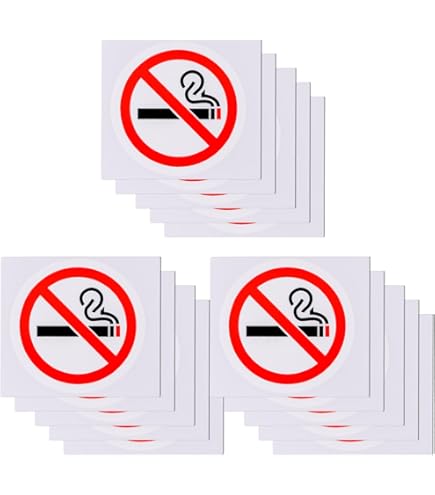 12 Adesivi Divieto Di Fumo - Autoadesivi Impermeabili 7.5cm Per Aree Non Fumatori - Foto 9