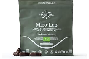 HIFAS DA TERRA - Mico-Leo Extracto Puro de Melena de León Hericium - Alta concentración de Beta-Glucanos y Vitamina C - Apoyo cognitivo, memoria, bienestar emocional e inmunitario - Refill 60 Cápsulas