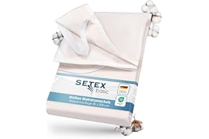 SETEX Molton Matratzenschutz, 80 x 200 cm, Eckgummis, 100 % Baumwolle, Basic, Naturfarben, 1607080200001002, Natur