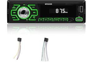 NHOPEEW Radio de Voiture 1 din avec Bluetooth - Autoradio 1Din avec Mains Libres USB, contrôle APP, Carte TF, Audio AUX, FM + télécommande