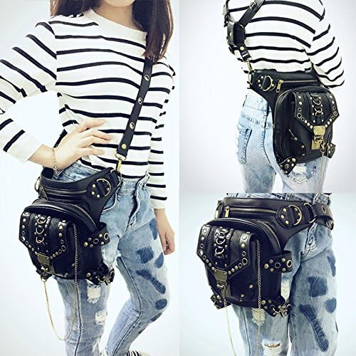 Steam Punk Retro Rock Gothic Goth Shoulder Waist Bags Packs Victorian Style for Women Men + leg Thigh Holster Bag