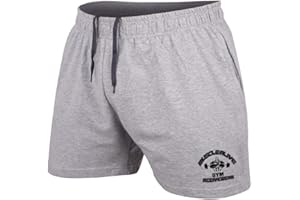 Muscle Alive Uomo Bodybuilding Palestra Pantaloncini Cotone Allenarsi Sportivo Fitness Workout Shorts