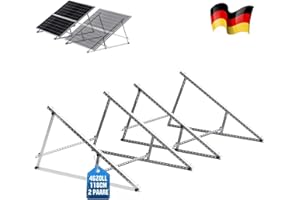 GLIESE - Set di 2 supporti per centrali elettriche da balcone, 118 cm, con pannello solare rinforzato, angolo regolabile da 0° a 90°, staffe inclinabili, per balcone da 100W-600 W