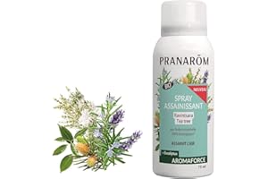 PRANARÔM - Aromaforce - Spray Assainissant Aux Huiles Essentielles Bio - Ravintsara Et Tea Tree - Assainit Et Purifie L'Air - 75 ml