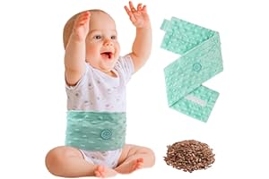 Comfheat Coliche e gas Relief per neonati e bambini piccoli, semi di lino riscaldati Tummy Wrap, cintura Swaddling, aiuto naturale per Upset Stomach in neonati e bambini, 0-3 anni (verde)