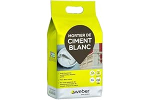 WEBER Ciment Blanc pour réparation et travaux rapides de maçonnerie, mortier, 5kg