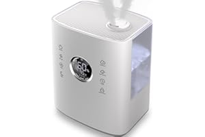 Homvana Luftbefeuchter für Schlafzimmer, 6,5L (65H Running), Warmer & Kalter Nebel, Top-Fill Humidifiers, 360° Drehbare Düse für Luftbefeuchter Kinderzimmer, Baby, Pflanzen, Timer, Auto & Night Modus