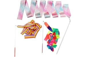 KQNM KQN 3 Piezas Cinta De Gimnasia Rítmica para Niñas, Cinta Gimnasia Ritmica/Aro Gimnasia Ritmica Niña/Cintas De Baile para Gimnasia Rítmica/Cinta De Baile Unisex Wands,Juego De Palos De Baile