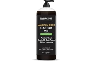 MAJESTIC PURE Jamaikanisches schwarzes Rizinusöl für Haarwachstum und natürliche Hautpflege – geröstet und kaltgepresst – Massage, Kopfhaut, Haare und Nägel – 16 fl oz