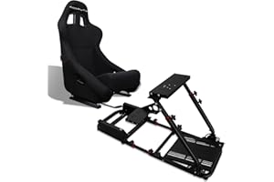 M MODAUTO MODAUTO Cockpit SimRacing, Soporte de Simulacion, Estructura de SimRacing+Asientos Opcional, Compatible con Logitech,Fanatec,Thrustmaster.