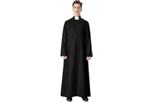 IvyRobes Soutane Kostuem Erwachsenen Kostüm Priester Toga Klerus Kanzel Vestment Pfarrer Kirche Schwarz Rot Weiß