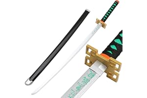 ARUAN Demon Slayer Sword About 41 inches Bamboo Blade for Cosplay Purpose Exquisite Wood Sword Collectibles and Weapon Prop Various Styles Available, Tokitou Muichirou
