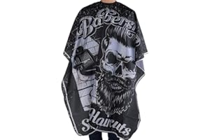 ANGGREK Salon Frisörumhang, Professionelles Friseurumhang Erwachsene, Barber Cape, Wasserdichter Haarschneideumhang mit Verstellbarem Schnallenverschluss, Friseur Zubehör Schwarz