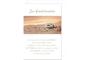 ‎EDITION SEIDEL Edition Seidel Premium Glückwunschkarte zur Konfirmation mit Umschlag. Konfirmationskarte mit Spruch Karte Grusskarte Stein Fisch Junge Mädchen (KF290 SW022)