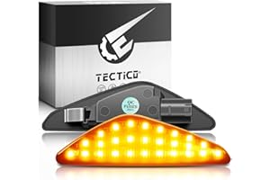 TECTICO LED Dynamic Side Indicator Amber Yellow Super Bright Canbus Sequential Repeater Lights Compatible with BMW X3 F25 X5 E70 X6 E71 E72, 2 Lamps