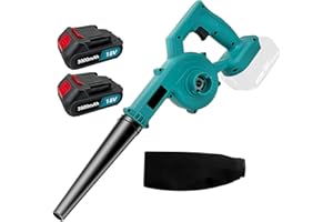 GIZCGIAL Cordless Air Leaf Blower for Makita 18V 2x 3.0AH Battery,2-in-1 Electric Leaf Blower and Vacuum Cleaner, for Patio, Garages, Dust, Snow Blowing