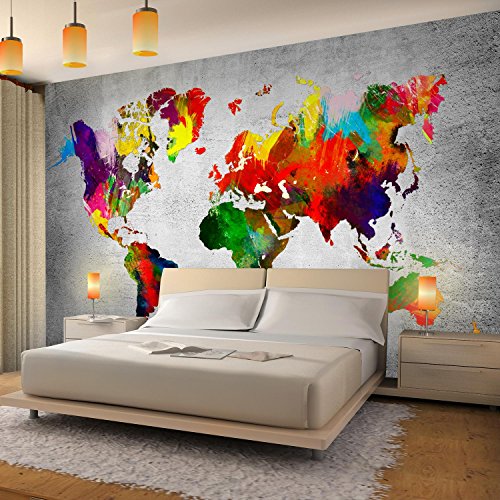 Fototapete Weltkarte 308 x 220 cm – Vliestapete – Wandtapete – Vlies Phototapete – Wand – Wandbilder XXL – !!! 100% MADE IN GERMANY !!! Runa Tapete 9124010a - 3