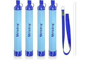 Metadrop Filtre à eau en Plein air Filtration Personnelle de l'eau Paille Equipement de Survie d'urgence Purificateur d'eau P