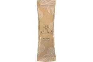 Aura Luxury Collection ® Set igiene orale confezionato in astuccio flowpack con spazzolino da denti e 1 tubetto di dentifricio a menta da 5 ml (50)