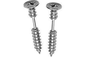 ‎ZEAYEBSR Zeayebsr 2pcs Frauen Männer Punk Edelstahl Schraube Ohrstecker Ohrringe Schmuck Silber