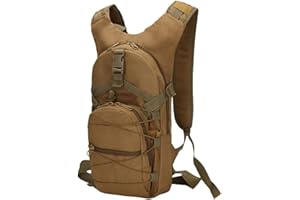Ketamyy Sac à Dos Militaire Camouflage Sac pour Vélo Casual Imperméable Multi-Poches Durable Travel Tactique Randonnée Trekking Sport Petit Sac 15L Homme Femme Sac Armée Kaki