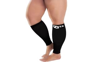 ZETA WEAR Zeta Manchon de compression graduée pour mollets larges Noir Taille XL