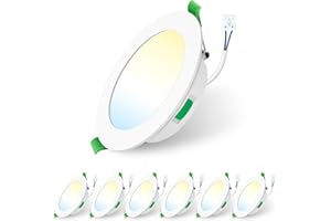 ‎ALUSSO LIGHTING ALUSSO LIGHTING 6 Stück Einbaustrahler Led,7W 550 Lumen Led Einbaustrahler 230V Dimmbar,Deckenspots 3CCT 3000K 4000K 6500K Einstellbar Einbauleuchten,IP44 Deckenstrahler für Badezimmer,Küche,Weiß