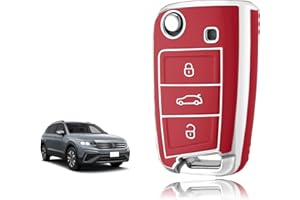 TOOMUME Car Key Cover TPU, Car Key Case Fit for VW Volkswagen Golf 7 Mk7 Polo Jetta Tiguan Seat Leon Fabia Ibiza Skoda Fabia Octavia Superb, Protective Key Fob Cover Key Fob Case - Flip Key