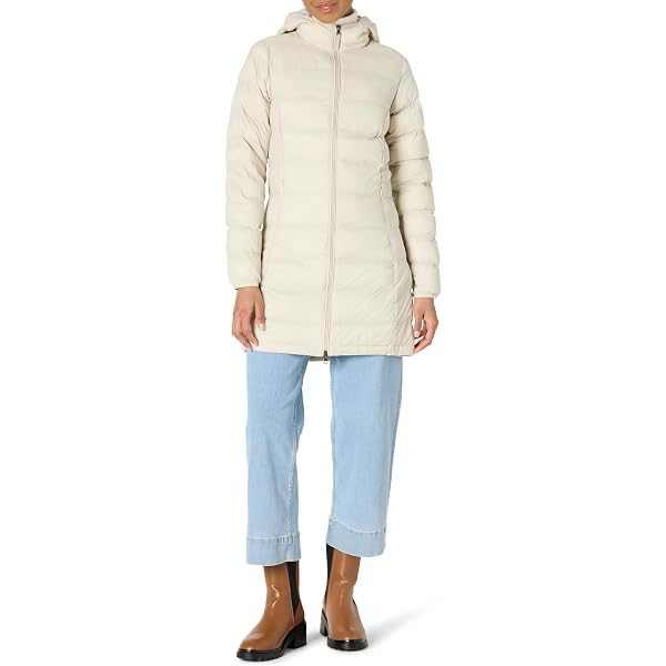 HEEKPEK Women's Winter Warm Puffer Coats Fleece Hood Zipper Long Jackets Slim Fit Drawstring Thicken Overcoats With Pockets, Beige, XX-Large