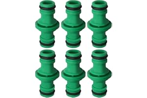 NUOSHEN 6 Pièces Double Connecteur de Tuyaux, Double Mâle Tuyau Connecteur Plastique Raccords de Tuyau pour Rejoignez le Tube de Tuyaux de Jardin (Vert)