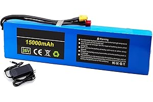 SCUUZT 36V 15Ah Batteria per Bici elettrica,10S3P li-ion Battery Built in 15a BMS with Charger Impermeabile PVC for 500W Electric Scooter Bicycle [Classe di efficienza energetica A]