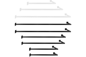 Natural Goods Berlin 1x Kleiderstange ÜBERECK Wandmontage - Garderobenstange L-Form für Flur, Bad oder Küche (Schwarz, 110x12 cm) - Eckgarderobe aus rostfreiem Metall im minimalistischen Design