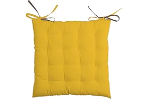 Stof - Cuscino per sedia Duo in cotone Lovely CASA - Cuscino in senape e tortora 40 x 40 cm - 16 punti in cotone - Interno - Spessore 5 cm - Imbottitura spessa e trapuntata - Confortevole ed elegante