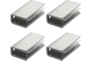 GmeDhc Reggimensola Vetro, 4 Pezzi Morsetto per Vetro in Acciaio Inox, Morsetti Ferma Vetro per Vetro di Spessore 8-12MM, Finito Spazzolato, Morsetti Vetro per Corrimano Scale Balaustra, dargento