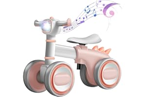 G TALECO GEAR Draisienne à partir de 1 an pour fille, sans pédale, siège réglable et phares musicaux, 10-36 mois - Cadeau pour fille de 1 an - Rose