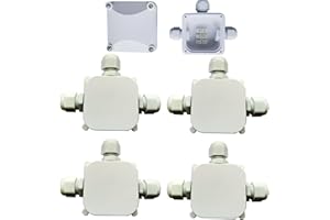 CESFONJER 4Pcs IP66 Impermeabile Scatola di giunzione elettrica, Scatola di giunzione elettrica esterna a 3 vie Giunto esterno PG11 Pressacavo 5-10mm (Bianco)