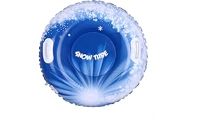 PORUPAEL Inflatable Snow Tube Sledge Tube 31.5in/80cm Winter Snow Sled Large Snow Tube for Sledding Heavy Duty Snow Tube with 2 Handles for Kids and Adults Family Winter Skating Skiing Snow Outdoor