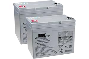 2 X MK Power AGM Mobility Scooter Batteries 12V 34Ah by MK Power