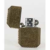 Hakiki Deri Kılıflı Zippo Tarzı Benzinli &Ccedil;akmak - CAKOS (HAKİ)