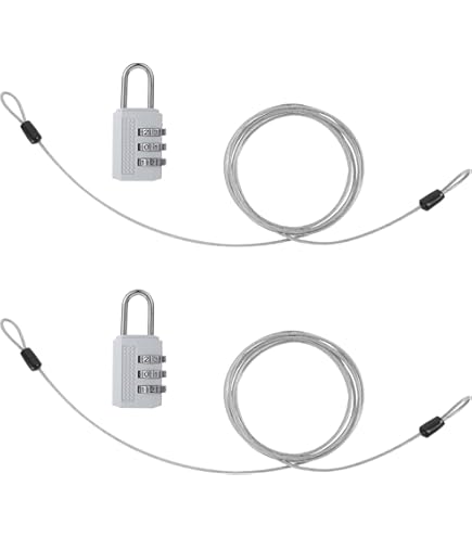 2x Diebstahlsicherung Kabel 2m: Geflochtenes Stahlseil Mit Schlaufen