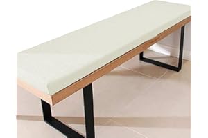 YEKUHE Indoor Bench Cushion Seat Pad 100cm x 40cm 150cm 2/3 seater Furniture Cushion, High Density Memory Foam, Linen Washable, Non-Slip Bench Pad for Shoe Bench Rack, Window, Piano, Dining(Beige,150x40x5cm