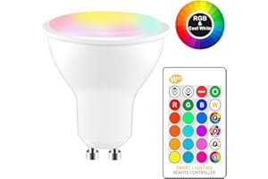 ONEVER 8W RGBW LED Ampoule GU10 Changement de couleur d'atmosphère Éclairage de la lampe LED Flash Strobe Fade Mode Bar KTV Lumières décoratives RGB + Cool White (1pcs)