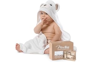 Jheppbay Miniboo Premium Ultra Soft Organic Bamboo Baby Hooded Towel with Unique Design Antibacterial and Hypoallergenic Baby Towels for Infant and Toddler