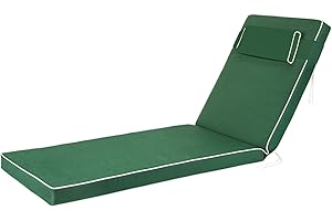 Alfresia Sun Lounger Replacement Cushion – Garden Sun Lounger Cushion, Luxury Style, Matching Headrest Included, Thick Luxury Foam Filling, Use with Lounger Chairs, Choice of Colours (Green)