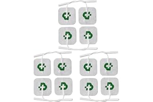 TESMED 12 elettrodi di qualità Superiore mm. 50x50, universali, Adatti a Tutte Le Marche di elettrostimolatori con cavetti a spinotto da 2 mm, Non Necessitano di Gel