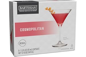 Bartesian Cocktail Mixer Cosmopolitan - Ingrédients pour Vodka Cocktail - Capsules pour le Bartesian Cocktail Maker - Préparation sans alcool à mélanger avec des spiritueux - Lot de 8 capsules