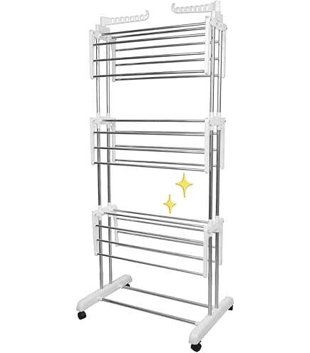 Séchoir à Linge Télescopique SPRINGOS - 11 Barres, Surface 7,5 M, Largeur Réglable 36-69 Cm, Pliable